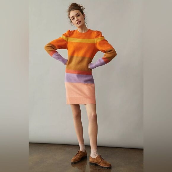 ANTHROPOLOGIE FARM RIO STRIPE LONG SLEEVE TUNIC Sweater Dress NWT - Picture 3 of 3